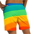 thumbnail image 4 of Penkiiy Men's Holiday Style Rainbow Special Print Beach Casual Trouser Shorts Pants L Multicolor, 4 of 9