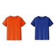 thumbnail image 1 of 2 Pack(Bleu 1PCS & Orange 1PCS) Multipack T-Shirt à Manches Longues Unisexe pour Enfants Col Rond, 1 of 8