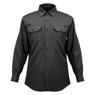 KFFKFF Fire-Resistant Welding Coat - Medium, 7oz. Fire-Resistant Cotton Welding Coat, Suitable for Machine Wash, Heat-Resistant Protective Coat with Collar, Adjustable Sleeves & 2 Compartments