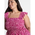 thumbnail image 4 of Terra & Sky Women’s Plus Sleeveless Smocked Tank Top, Sizes 0X-5X, 4 of 5