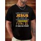 thumbnail image 1 of Camiseta gráfica humorística "Vida sin Jesús" para hombre - 100 % algodón, manga corta, cuello redondo, corte clásico, lavable a máquina, ideal para verano y uso informal., 1 of 5