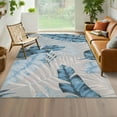 thumbnail image 2 of Hasoo 5' x 7' Modern Area Rug Palm Tree Leaf Indoor Rug Soft Foldable Thin Accent Rug for Living Room Bedroom Playroom, Blue, 2 of 7