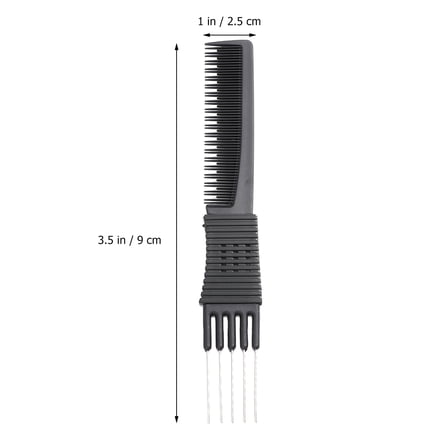 BESTONZON Rat Tail Comb Set Black Plastic 1Pack
