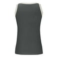 thumbnail image 4 of Mrat Padded Tank Tops Womens Summer Sleeveless Tank Tops Ribbed High Neck Racerback Slim Fitted Color Block Casual Shirts Yoga Tank Tops for Women S-272 Dark Gray XL, 4 of 4