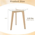 thumbnail image 3 of Gymax Modern Tempered Glass End Table w/Transparent Tabletop Rubber Wood Structure, 3 of 10