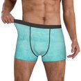 thumbnail image 2 of Salouo Blue And Turquoise Print Men's Boxer Briefs,Breathable Underwear Elastic Waistband Briefs for Men -XX-Large, 2 of 8