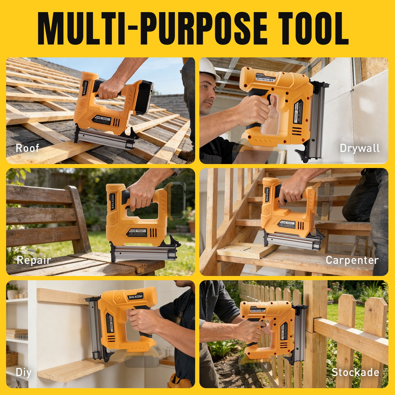 BALKONI 18 Gauge Cordless Finish Nail Gun ,F10-F32 MAX, Compatible with Dewalt 20V battery, with 1000 Piece F30 Nails