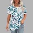 thumbnail image 2 of Pantalones Cortos para las Mujeres Sexy No Posicionamiento Impresa Camiseta, Manga Corta Cuello Redondo Top Casual, 2 of 5
