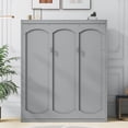 thumbnail image 3 of Kumix Queen Size Murphy Bed, Wall Bed with Shelves, Multi-function Murphy Bed for Teens Adults, Wood Bed for Bedroom, Space-Saving, Grey, 3 of 7