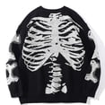 thumbnail image 4 of Suéter holgado de manga larga con cuello redondo y calavera de otoño para hombre y mujer, moda de otoño e invierno, suéter de gran tamaño, moderno, 4 of 5