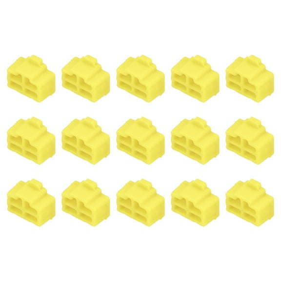 15pcs RJ45 Port Duct Covers Caps Plugs Protector for Laptop PC Ethernet RJ45 Female Plug, Yellow