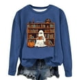 thumbnail image 4 of Inverlee Womens Halloween Sweatshirts Cute Pumpkin Ghost Graphic T-shirt Going Out Round Neck Sweatshirt Long Sleeve Tunic Pullover Tops Halloween Costumes, 4 of 4