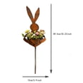 thumbnail image 3 of BAOPAI Vintage Easter Metal Bunny Shaped Garden Stake Planter with Patina Finish for Small Flowers Succulents Outdoor Decor Spring Garden Display, 3 of 9
