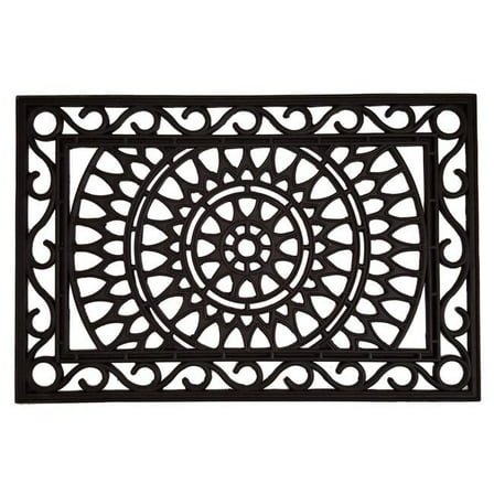 18 x 30 in. Sungate Rubber Rectangular Doormat, Black