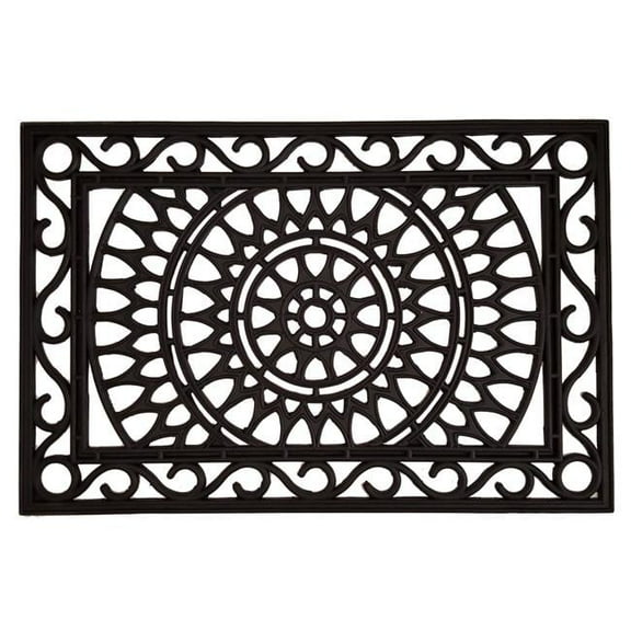 18 x 30 in. Sungate Rubber Rectangular Doormat, Black