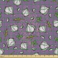 thumbnail image 2 of Floral Upholstery Fabric by the Yard, Exotic Herbs Cuisine Garlic Food Cooking Spices Parsley Clover Pepper Cartoon, Decorative Fabric for DIY and Home Accents, Pale Purple Green by Ambesonne, 2 of 5