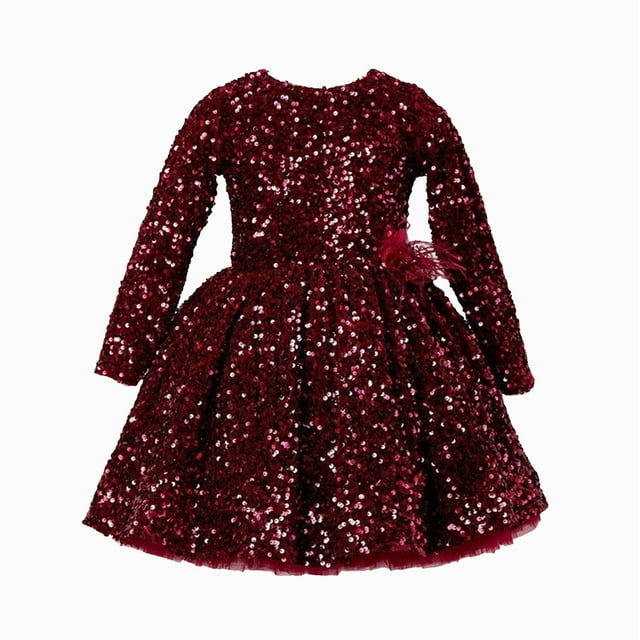 WEAIXIMIUNG Robes Filles Taille 6-8 Tout-Petits Enfants Filles Mignon Paillettes Fête Carnaval Robe Formelle
