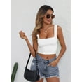 thumbnail image 6 of Beautyin Women Wide Straps Tank Top with Square Neck Slim Short Cami, 6 of 6