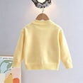thumbnail image 6 of Auroural Cardigan for Toddler Girls Girls Heart Patch Knit Cardigan Long Sleeve Colorful Button Down Crew Neck Sweater Coat Kids 1-10 Years, 6 of 9