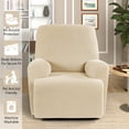 thumbnail image 5 of TAOCOCO Stretch Armchair Reclining Slipcovers, Solid Jacquard 4-Pieces Recliner Chair Covers Beige, 5 of 9