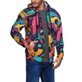 thumbnail image 2 of Goofa Vibrant Graffiti Urban Art Pattern Mens Full-zip Hoodie, Zip-up Pullover Hooded Sweatshirt, Kangaroo Pocket Hoodie Ideal for Daily Wear, Travel, and Home-3X-Large, 2 of 5