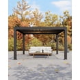 thumbnail image 2 of TEQIN Outdoor Louvered Pergola,10'x10' Aluminum Louvered Pergola With Adjustable Louvered Roof  Aluminum Pergola For Outside Deck Backyard Pavilion, 2 of 7