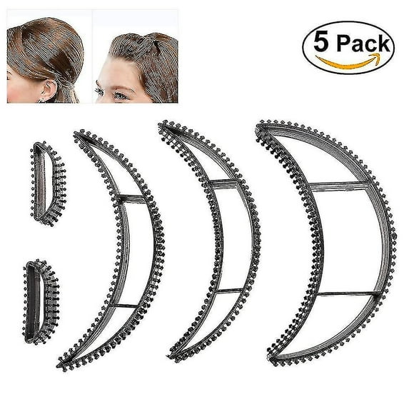 5pcs Big Bumpits Happie Hair Volumizing Inserts Hair Pump Beauty Set Tool Gift (black)