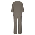 thumbnail image 5 of NMMUED Linen Outfits Women 2 Piece Summer Casual Dressy Linen Sets Breathable Outfits Wide Leg Pants Suits Casual Boho Beach Cute Outfits Linen Outfits Gray 3XL, 5 of 6