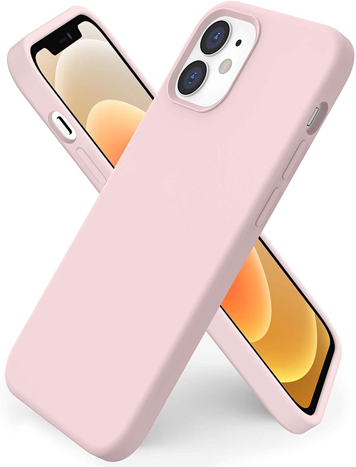 Doupi UltraSlim Custodia Sottile Per IPhone 12 Mini 5,4" - Semi Trasparente Opaca Rosa, Protezione Antigraffio