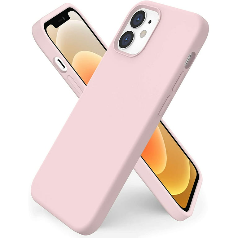 Silicone Case for iPhone 12 Mini -{Shock-Absorbent- Raised Edge Protection-  Compatible with iPhone 12 Mini (5.4 inch} Light Pink Color 