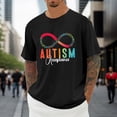 thumbnail image 2 of Mens Workout Shirt Awareness Soft Crewneck Adult Support Sensory Friendly Summer Shirt for Men,Black,5XL, 2 of 4