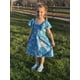 thumbnail image 2 of Vestido Disney Frozen Elsa para niña, azul verdoso con copos de nieve, 6-7 años, 2 of 7