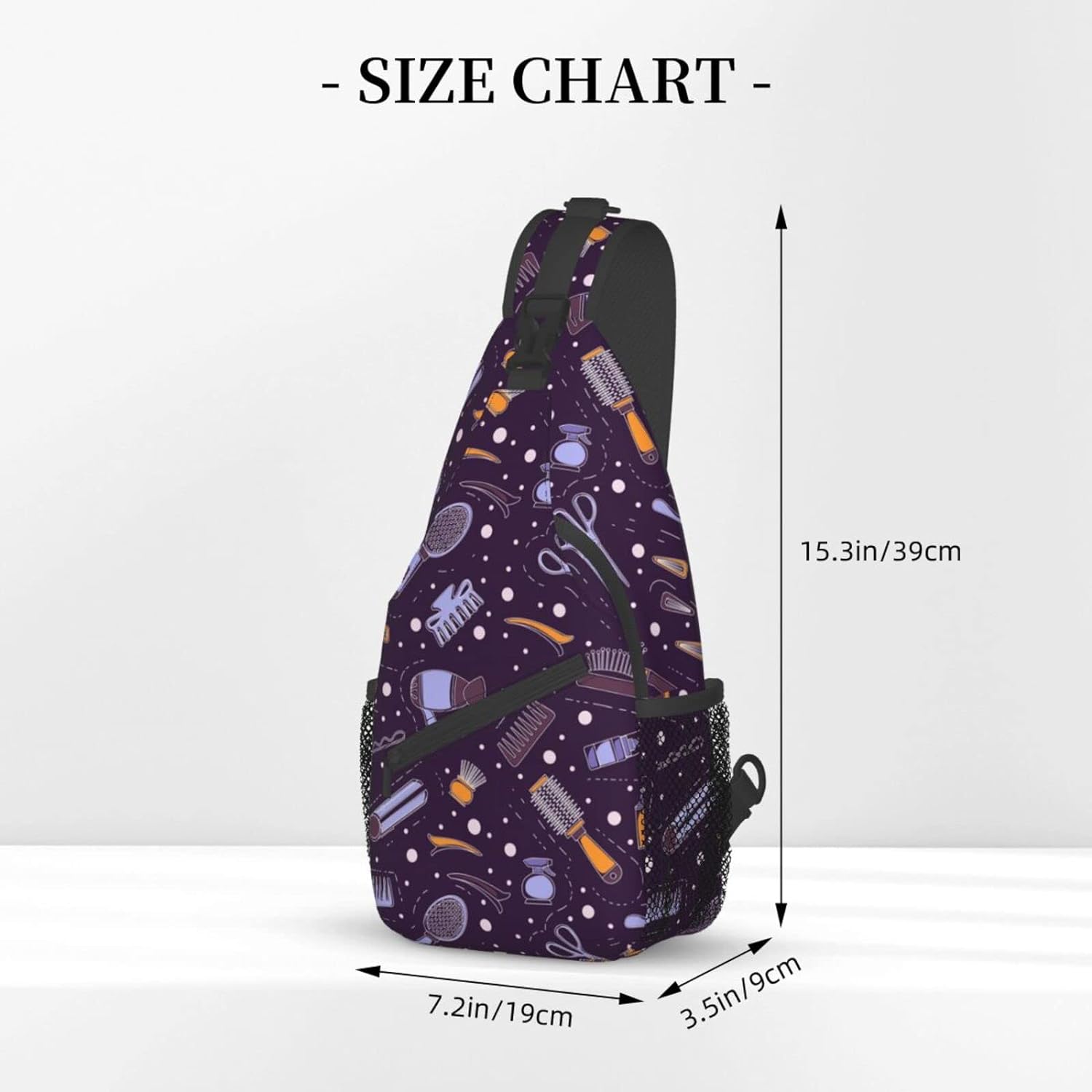 Barber Salon Tools Pattern Sling Bag Crossbody Hiking Travel Chest Bags Backpack Shoulder Daypack for Women Men