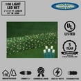 thumbnail image 3 of Novelty Lights 2x10 Net Lights, 100 Warm White LEDs with 4 Inch Spacing, 5mm Wide Angle Bulbs on Green Wire, Connectable End To End, Outdoor Weather Resistant Pillar and Tree Trunk Lighting, 3 of 6