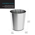 thumbnail image 7 of Home Zone Living 1.5 Gallon Round Open Top Wastebasket, Stainless Steel, Silver, 2 Pack with Trash Bags, 7 of 7