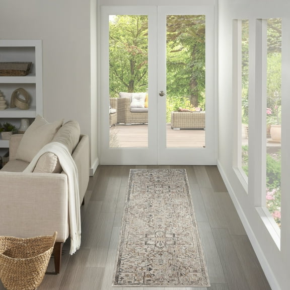 Nourison Heirloom Blend 2'2" x 10' Ivory Multicolor Vintage Indoor Rug