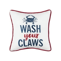 10" x 10" Wash Your Claws Embroidered Small Petite Throw Pillow