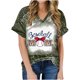 thumbnail image 2 of Fiudx Ofertas y Liquidaciones Camiseta Holgada Estampada con Cuello En V y Manga Corta para Mujer, 2 of 5