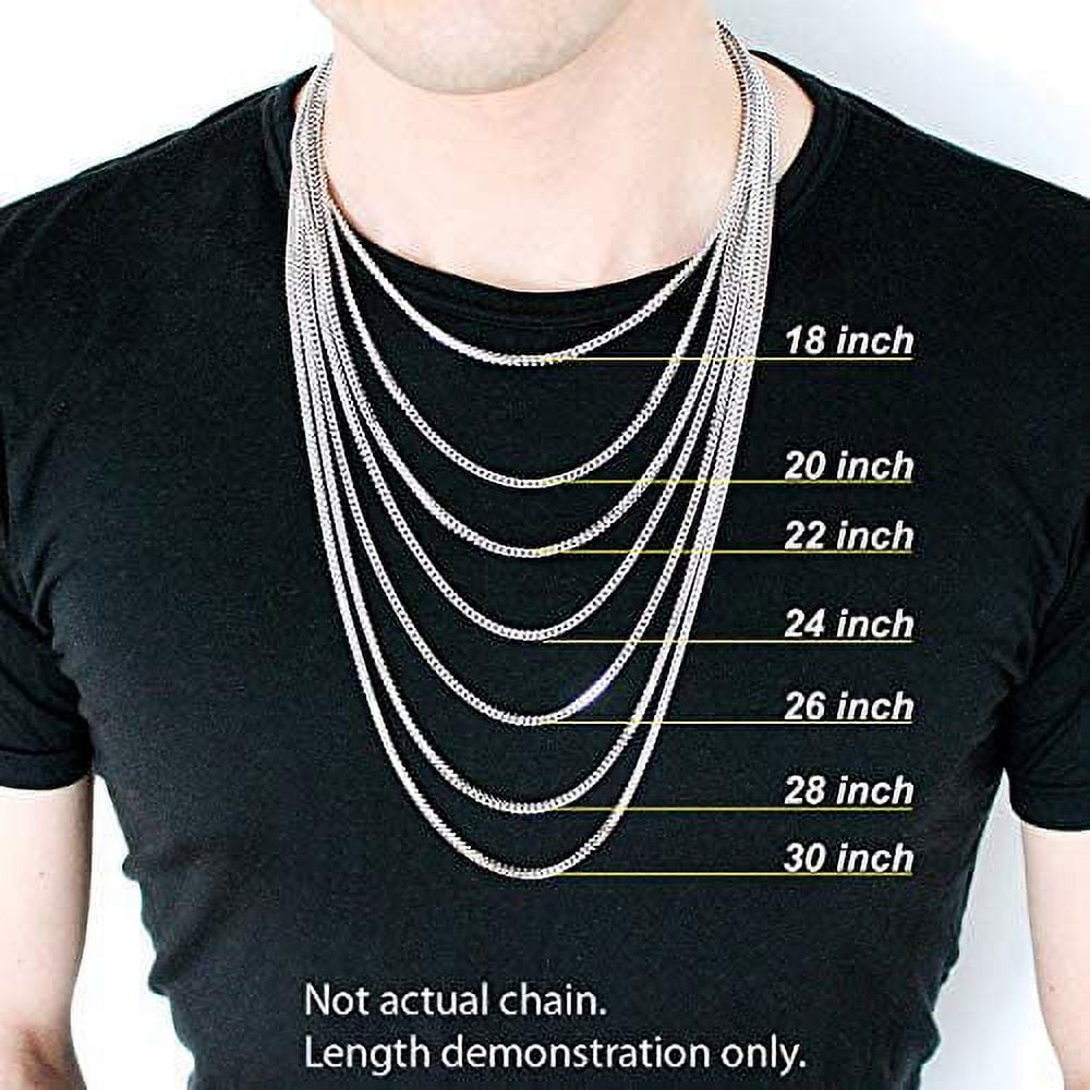 Solid Sterling Silver Figaro Link Diamond-Cut Pave .925 ITProLux Necklace Chains 3MM - 10.5MM, 16" - 30", Silver Chain for Men & Women, Made In Italy, Next Level Jewelry