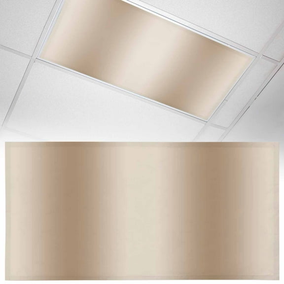 1 Pack Khaki Gradient Fluorescent Light Covers for Ceiling Lights Ombre Magnetic Ceiling Light Covers Overhead Light Filters for Office Classroom Home
