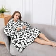 thumbnail image 5 of Oversized Wearable Blanket Hoodie,Paw Prints and Bones Sherpa Blanket Hoodie with Super Pockets,Super Warm Fuzzy Pullover for Women & Men, 5 of 6