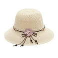 thumbnail image 2 of Foldable Straw Bonnet for Women Solid Color with Bowknot Beach Sun Protection, 2 of 2