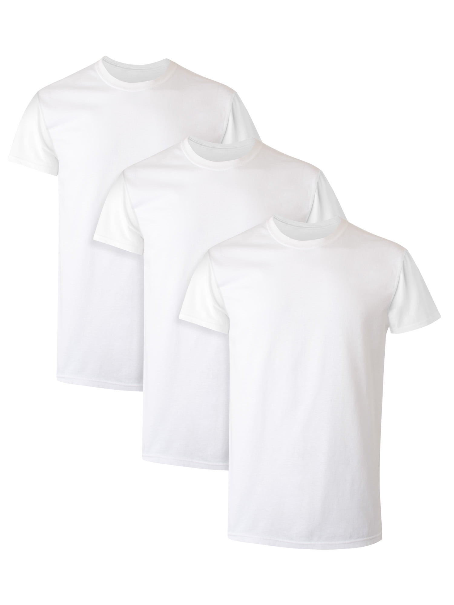 Men's White Crew T-Shirt Undershirts, 3 -