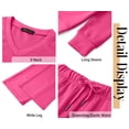 thumbnail image 6 of Fantaslook Plus Size Two Piece Sets for Women Fall Outfits Long Sleeve Tops Wide Leg Pants Lounge Matching Sets Vacation Travel Outfits, 6 of 7