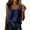 Navy #019, variant on Women's Ruffled Cotton Linen Crew Neck Tank Top Sleeveless Loose Casual Side Button Decor Summer Shirts Beach Blouse, M