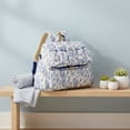 thumbnail image 4 of HAHUT Aesthetic Quilted Floral Diaper Bag Backpack with Stroller Straps, Multi-Functional Nylon Embroidered Laptop Backpack for Work Travel Casual (Blue), 4 of 7
