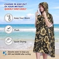 thumbnail image 4 of Hooded Beach Towel Adult Bath Poncho Towels Soft Absorbent Quick Dry for Surf Swim Pool Men Women Teens Gold Flowers and Leaves, 4 of 7