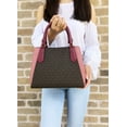 thumbnail image 6 of Michael Kors Kimberly Small Satchel Brown Mk Signature Mulberry Pink Crossbody, 6 of 11