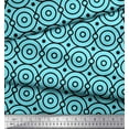 thumbnail image 2 of Soimoi Blue Rayon Fabric Dots & Circle Geometric Print Fabric by the Yard 56 Inch Wide, 2 of 5