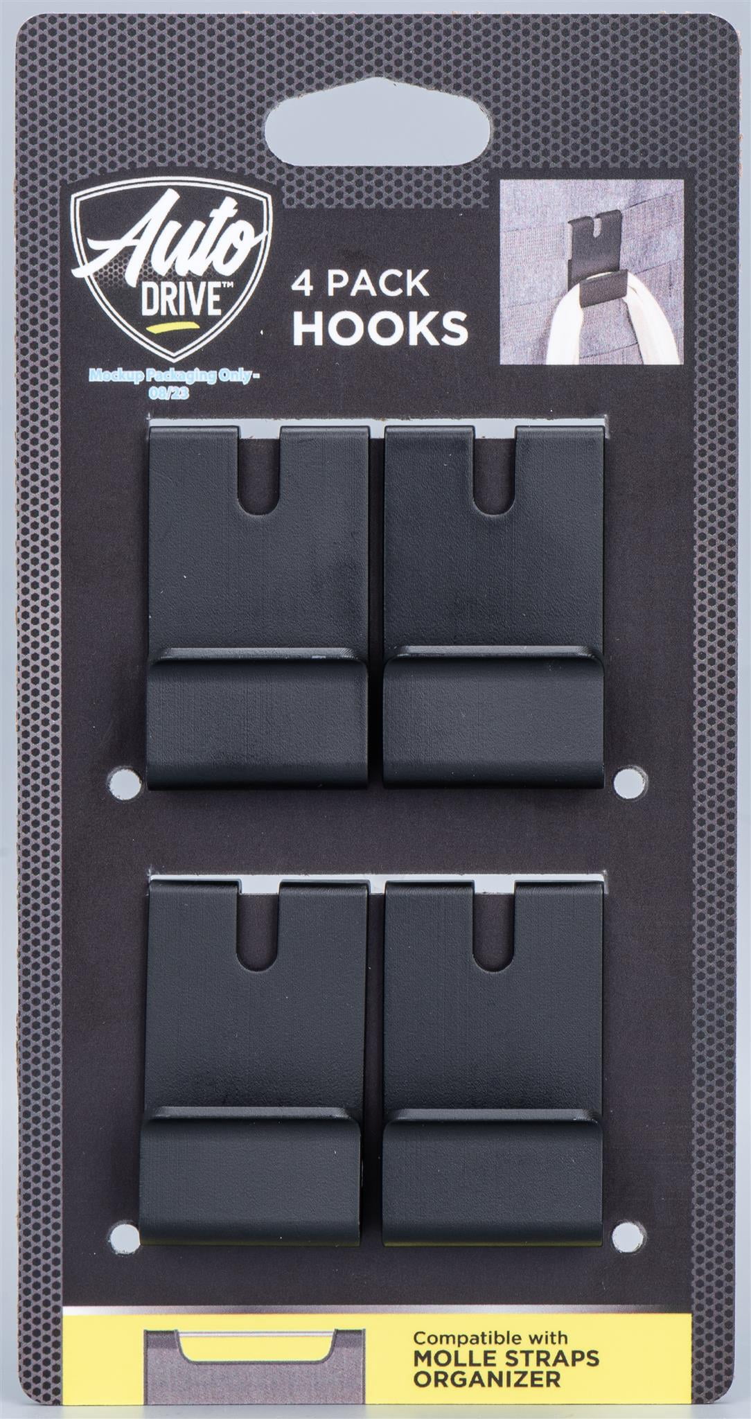Auto Drive MOLLE Strap Compatible Hooks 4 Pack, Universal, AC533819
